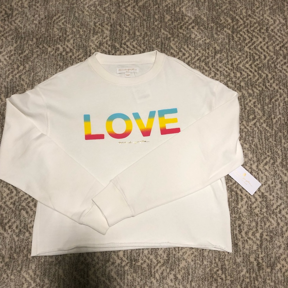 Spiritual Gangster White Love Graphic Sweatshirt